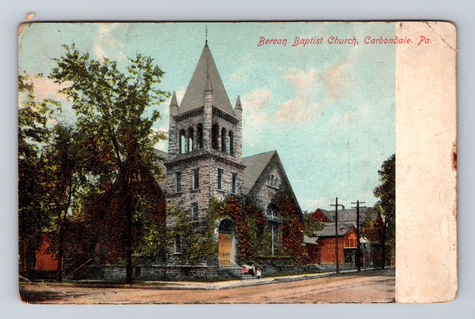 Carbondale PA-Pennsylvania, Berean Baptist Church, Antique, Vintage Postcard