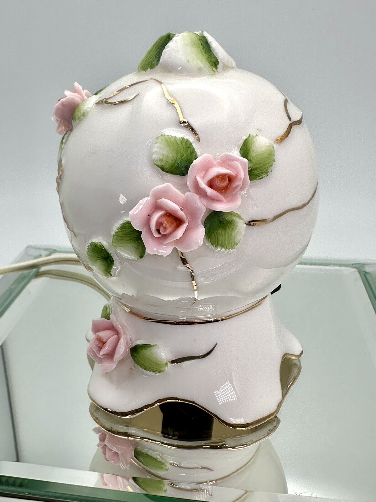 Beautiful 1930s Perfume-er & Night Light With Roses