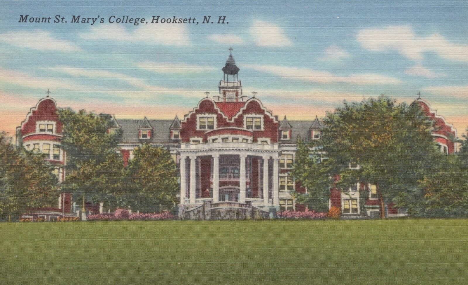 Mount St. Mary\'s College Hooksett New Hampshire Linen Vintage Postcard