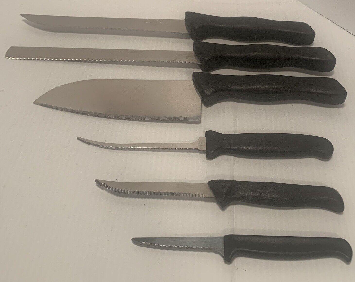Ginsu Classic Stainless Steel Kitchen Knives: Set of 6 Pieces: See Photos