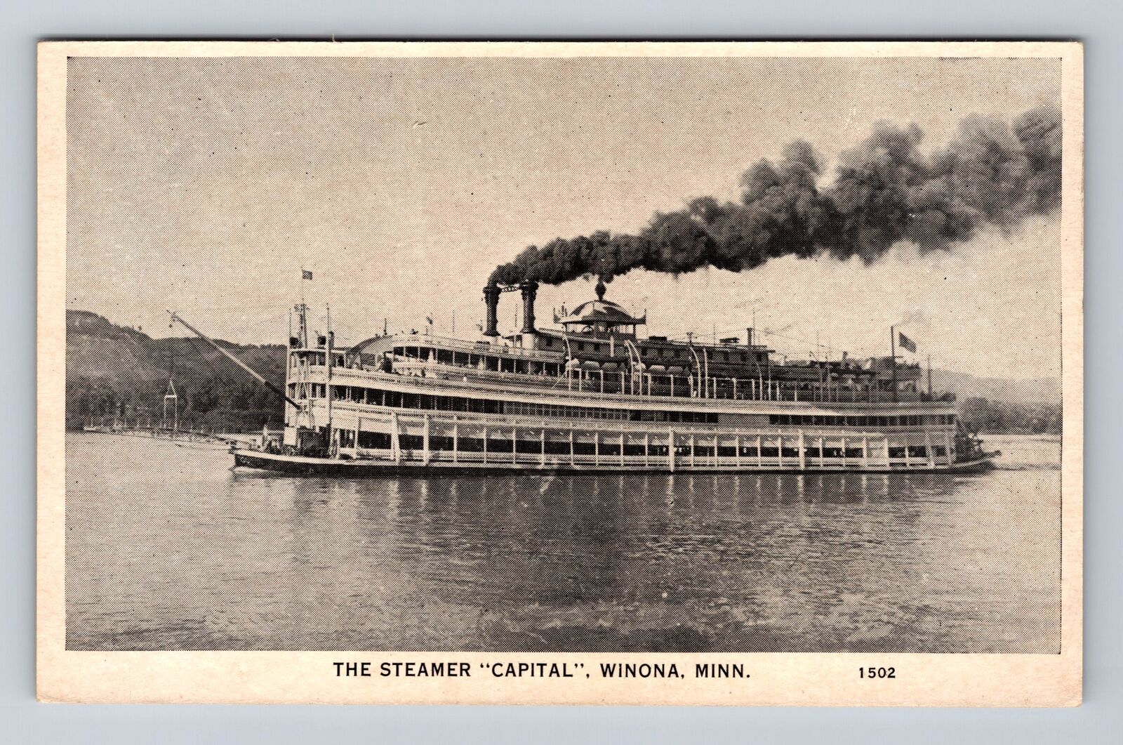 Winona MN-Minnesota, The Steamer Capital, Antique, Souvenir Vintage Postcard