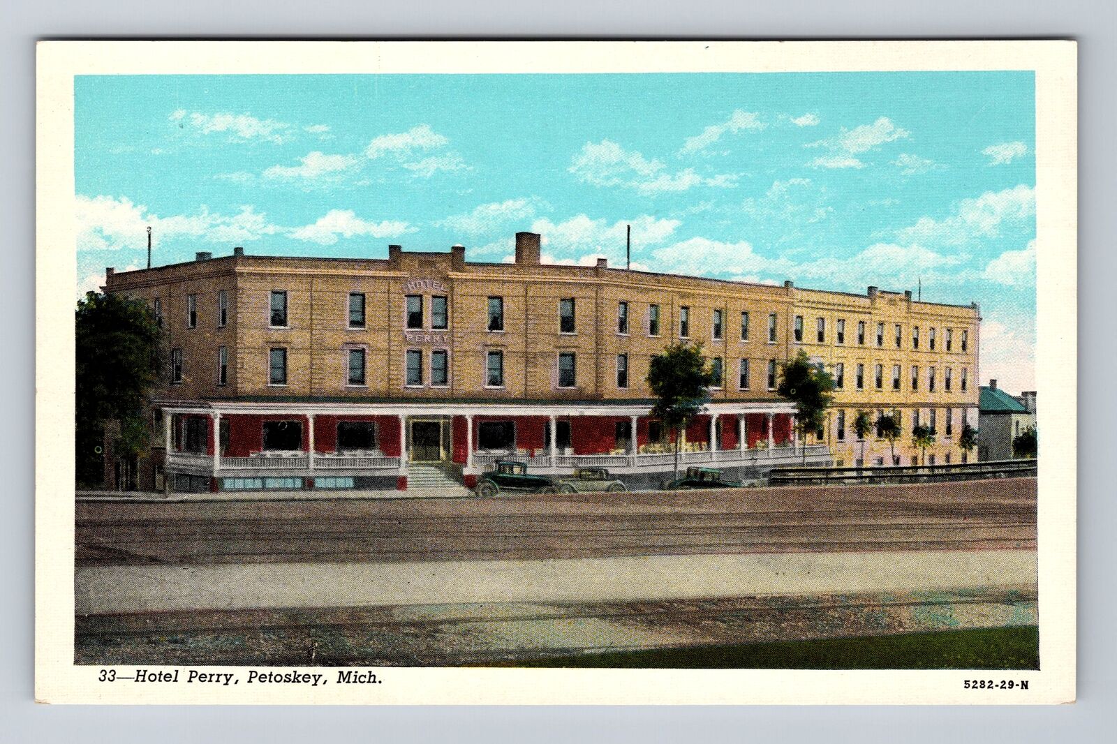Petoskey MI-Michigan, Hotel Perry, Advertising, Antique, Vintage Postcard