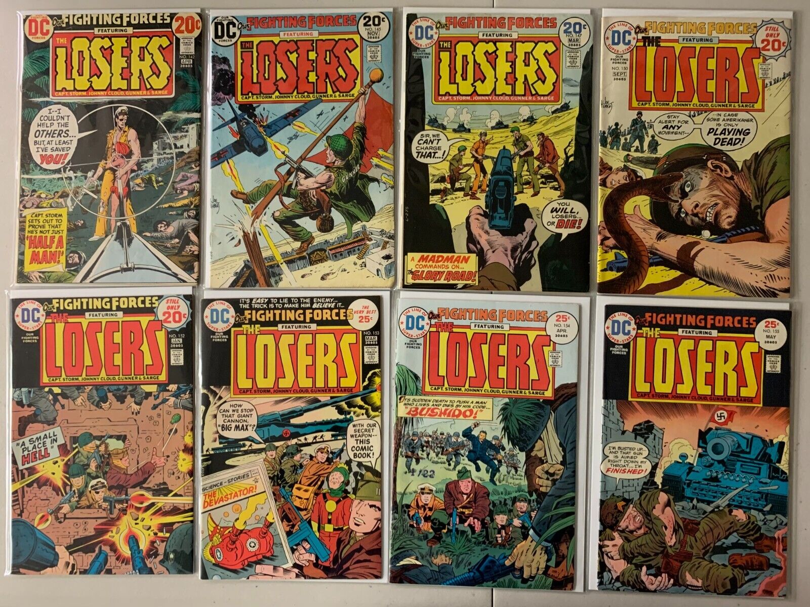 Our Fighting Forces lot #142-176 Losers DC (average 4.5 VG+) 25 diff (1973-'77)