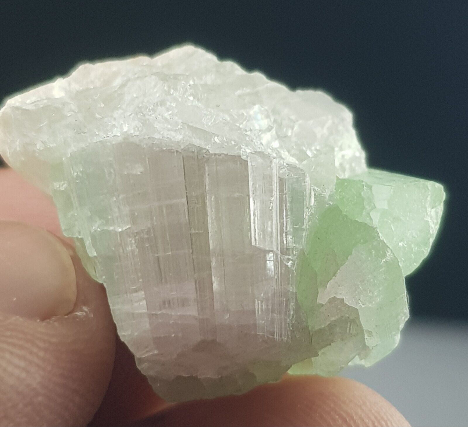 37 CT Natural Terminated Bi Color TOURMALINE Transparent Crystal From Afg