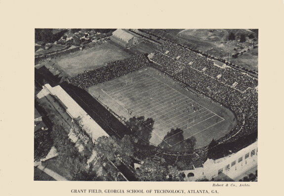 GEORGIA TECH vintage football stadium photo c 1927 Bobby Dodd at Grant Field