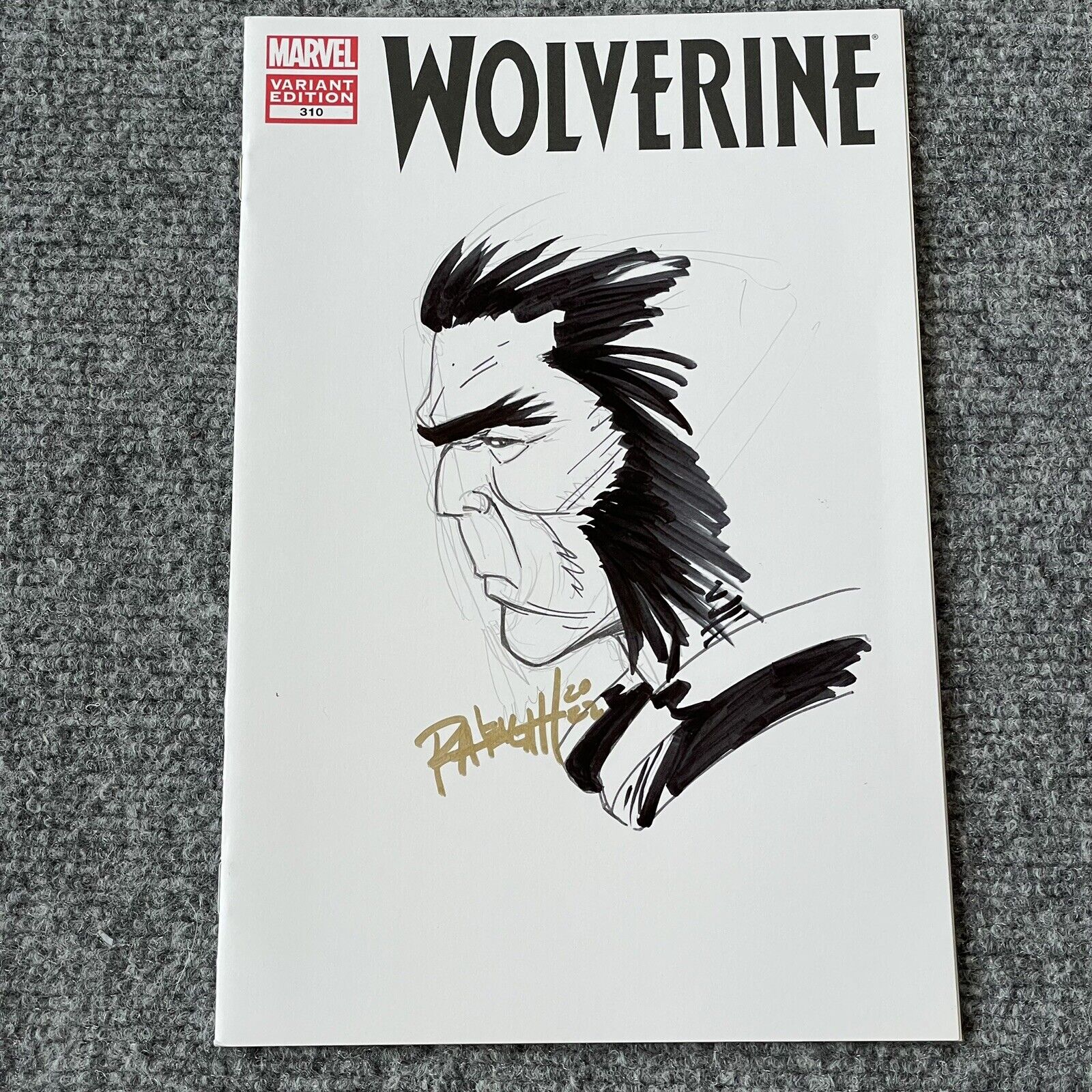 WOLVERINE 310 Blank Cover Variant Logan Unmasked Logan Sketch Ray Anthony Height