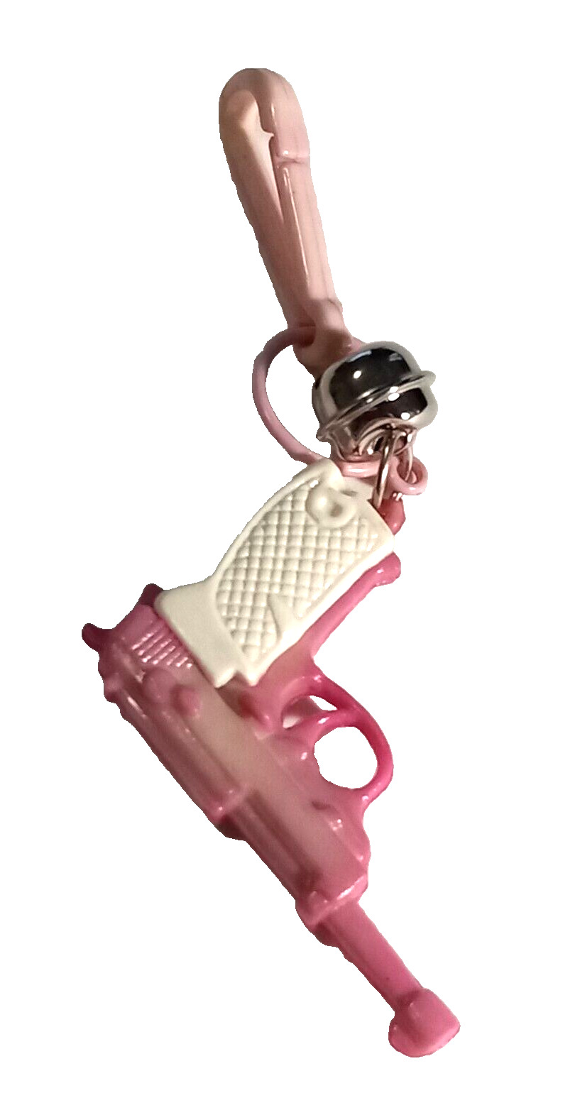 Vintage 1980s Plastic Charm Pink Gun for 80s Charms Necklace Clip On Retro