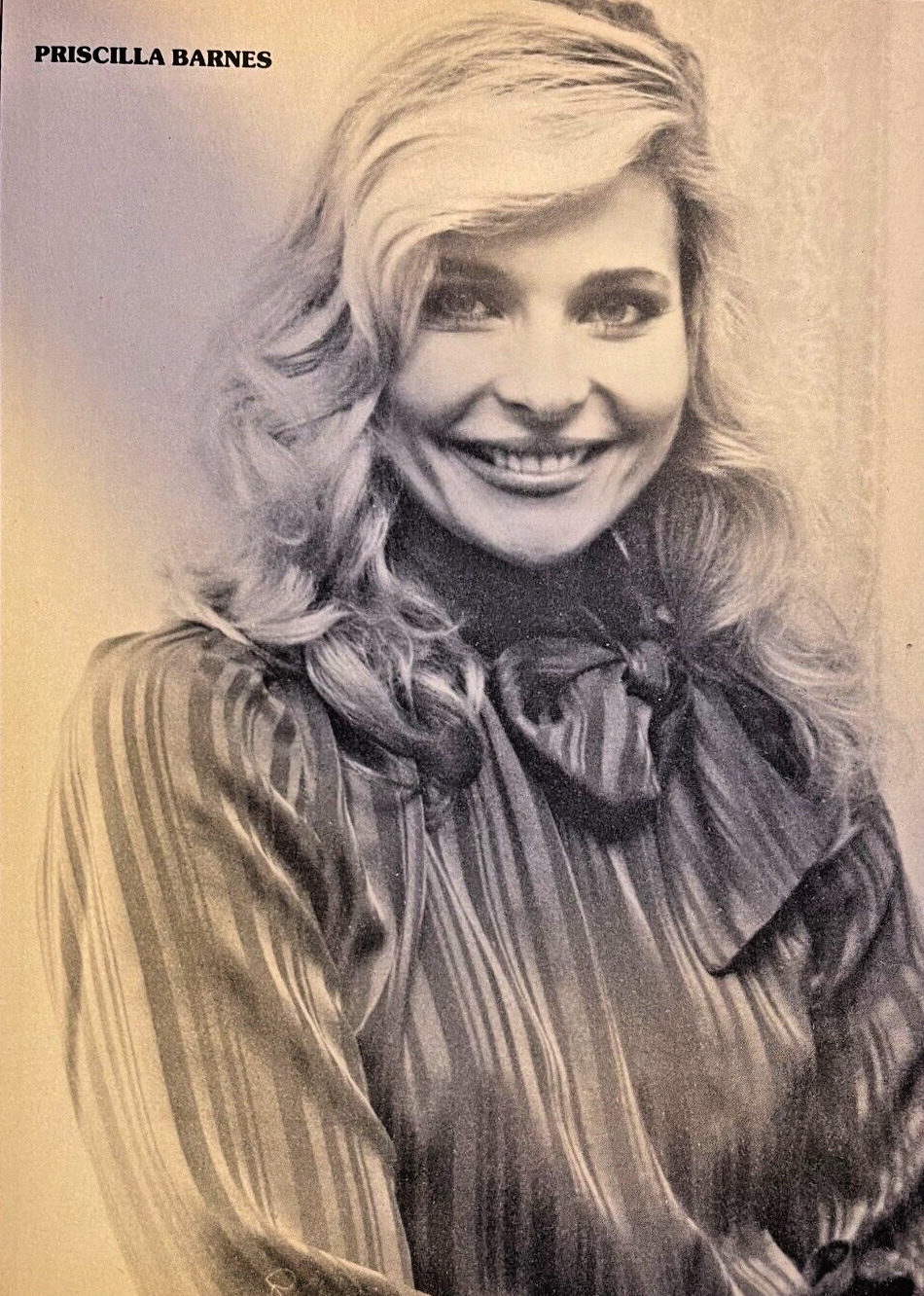 1980s Vintage Magazine Illustration Actress Priscilla Barnes