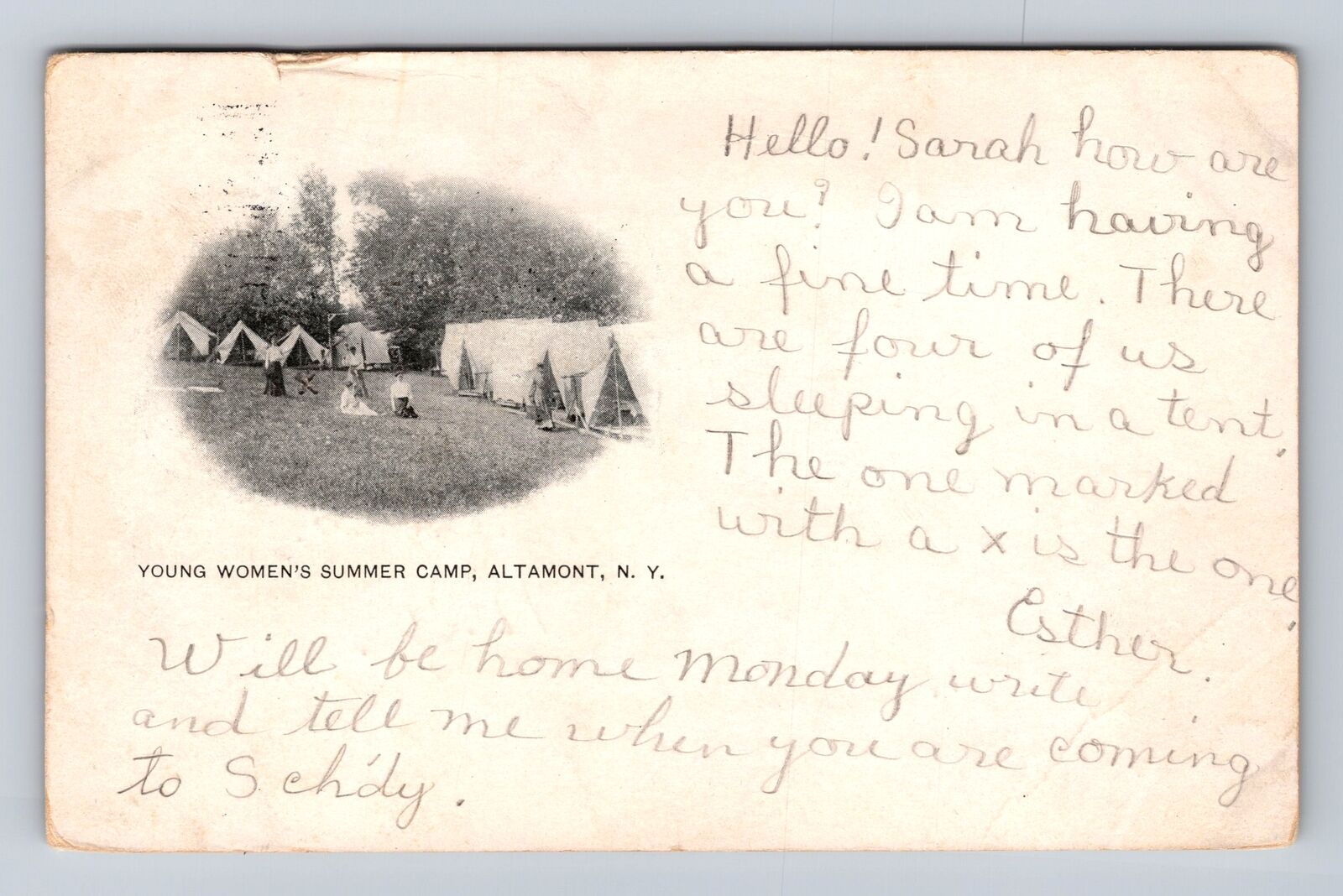 Altamont NY-New York, Young Woman's Summer Camp, Vintage c1910 Postcard