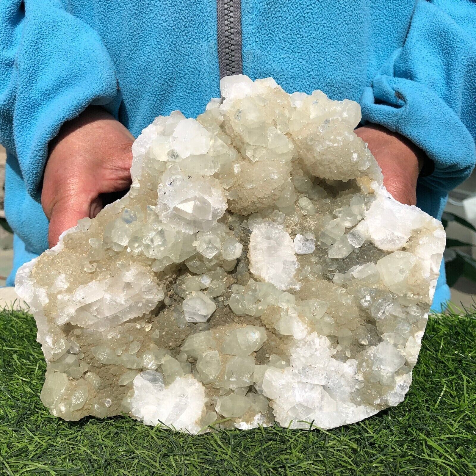 7.5 LB Natural White Calcite Quartz Crystal Cluster Mineral Specimen Healing