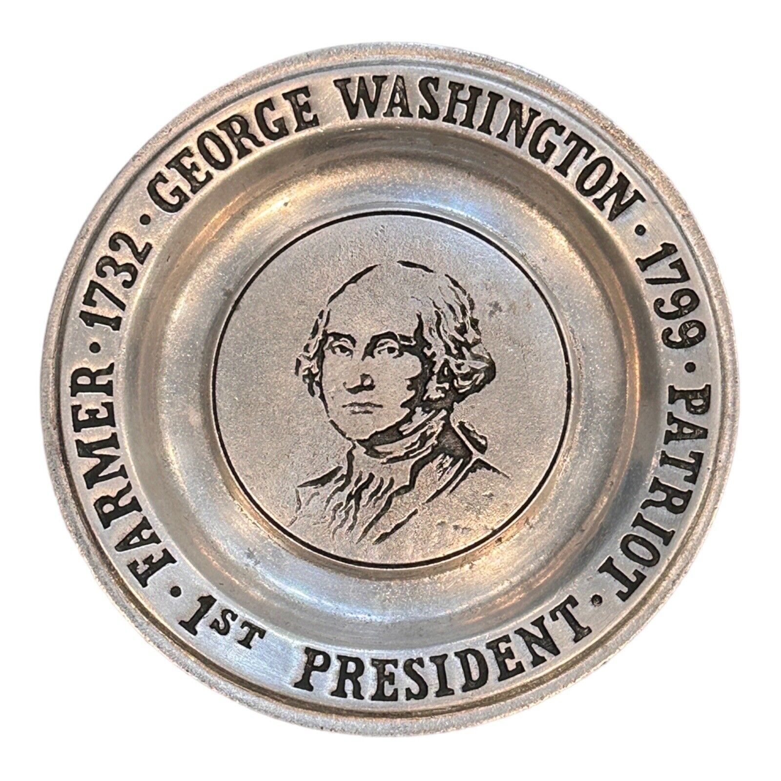 VTG George Washington 1st President Wilton Collection President Pewter Plate 6”