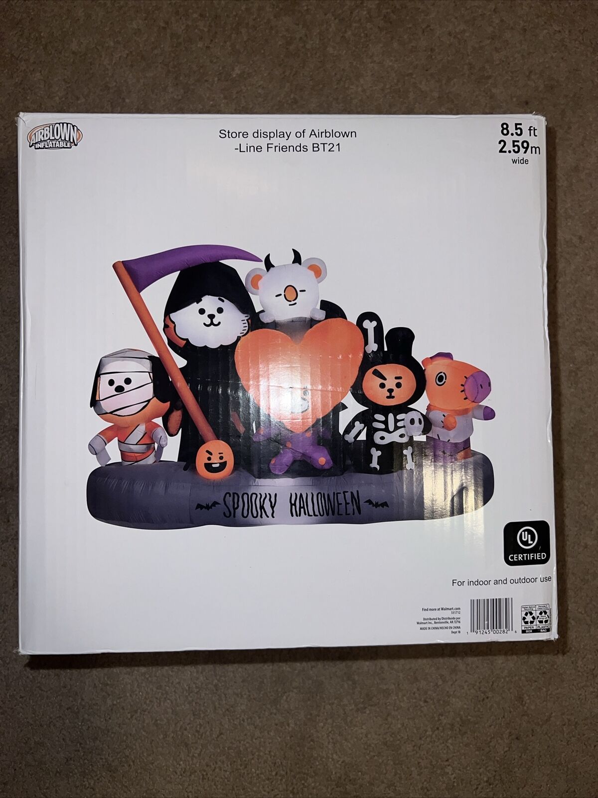 102 Inch Line Friends BT21 Scene for Halloween by Airblown Inflatables OPEN BOX