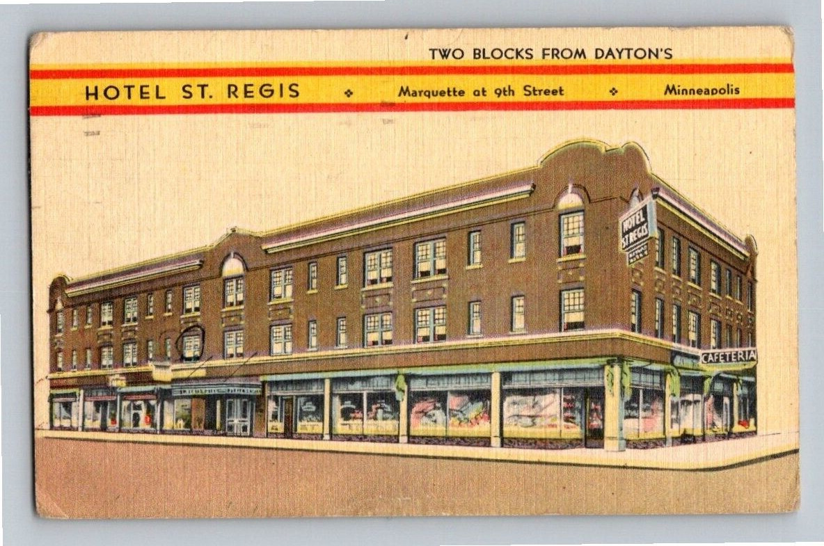 1944. HOTEL ST. REGIS, MINNEAPOLIS, MINN. POSTCARD. RR15