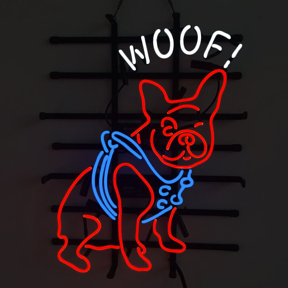 Woof Dog Neon Sign Glass Store Garden Wall Deocr Artwork Gift 20\