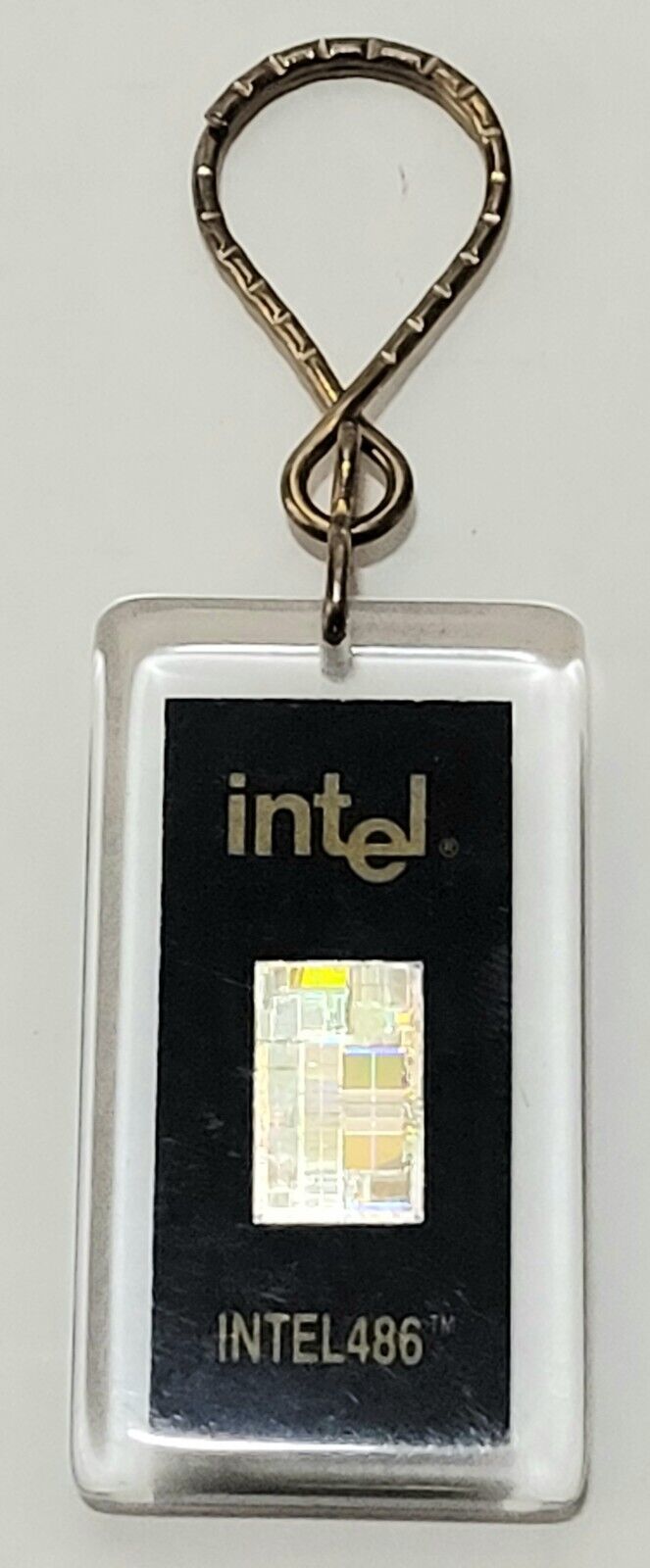 Vintage 1989 Intel Keychain Orginal 386 and 486 chips