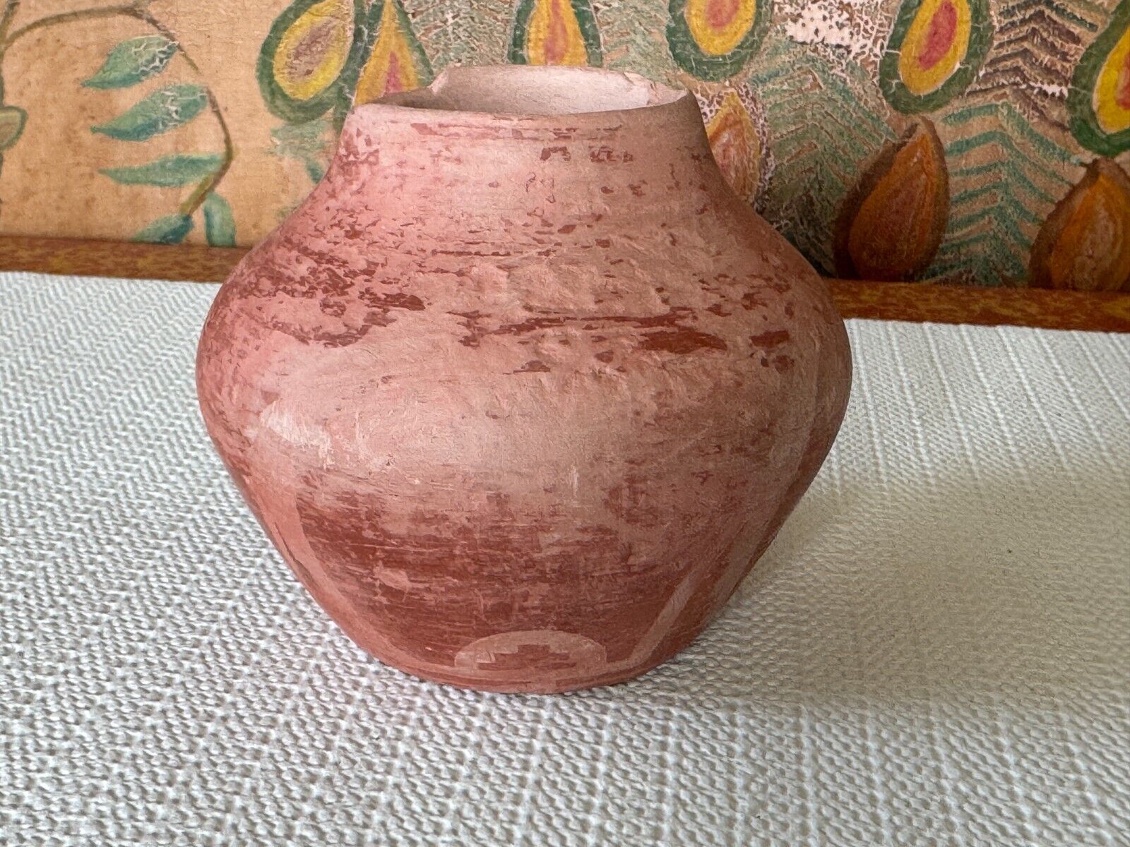 Antique Native American Taos Pueblo Handmade Hand Painted Pottery Vase