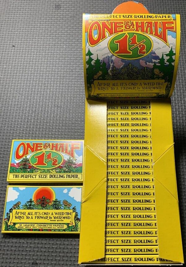 24 Full Booklets of Head Hippie Era Rolling Papers in Original Display Case- NOS