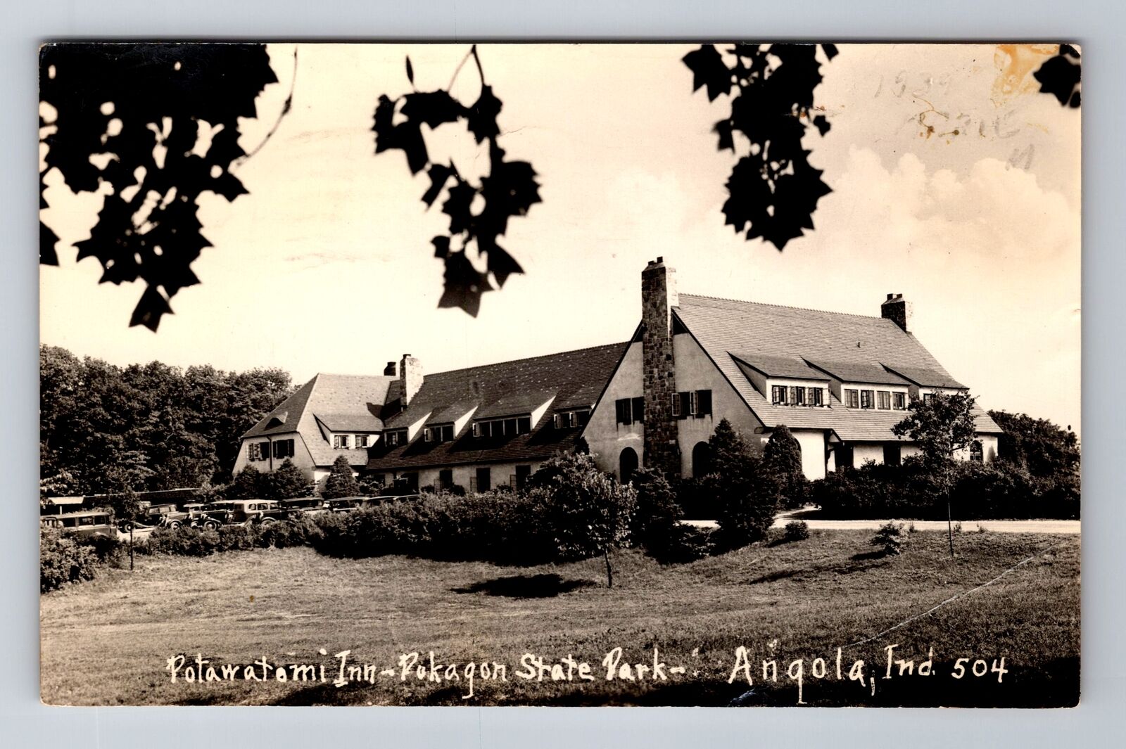 Angola IN-Indiana, RPPC, Potawatomi Inn, Pokagon Park, Vintage c1939 Postcard