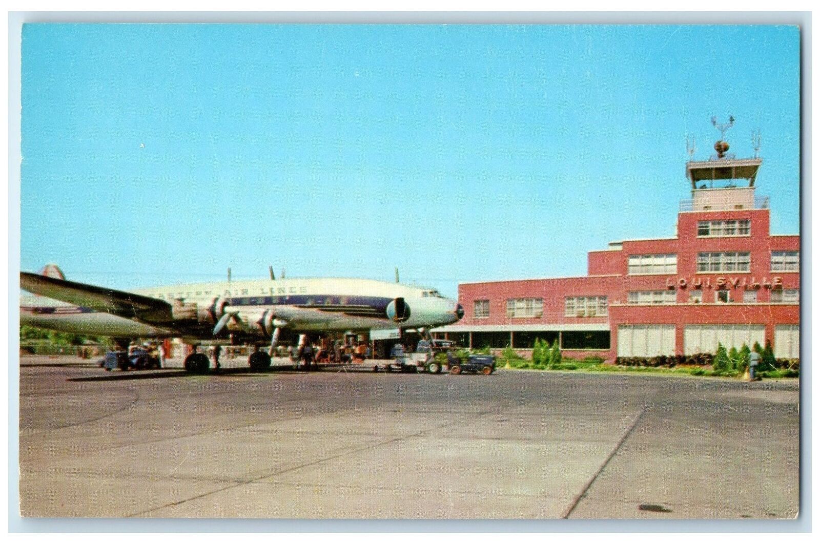 c1960\'s Municipal Airport Airplane Scene Stanford Field Louisville KY Postcard