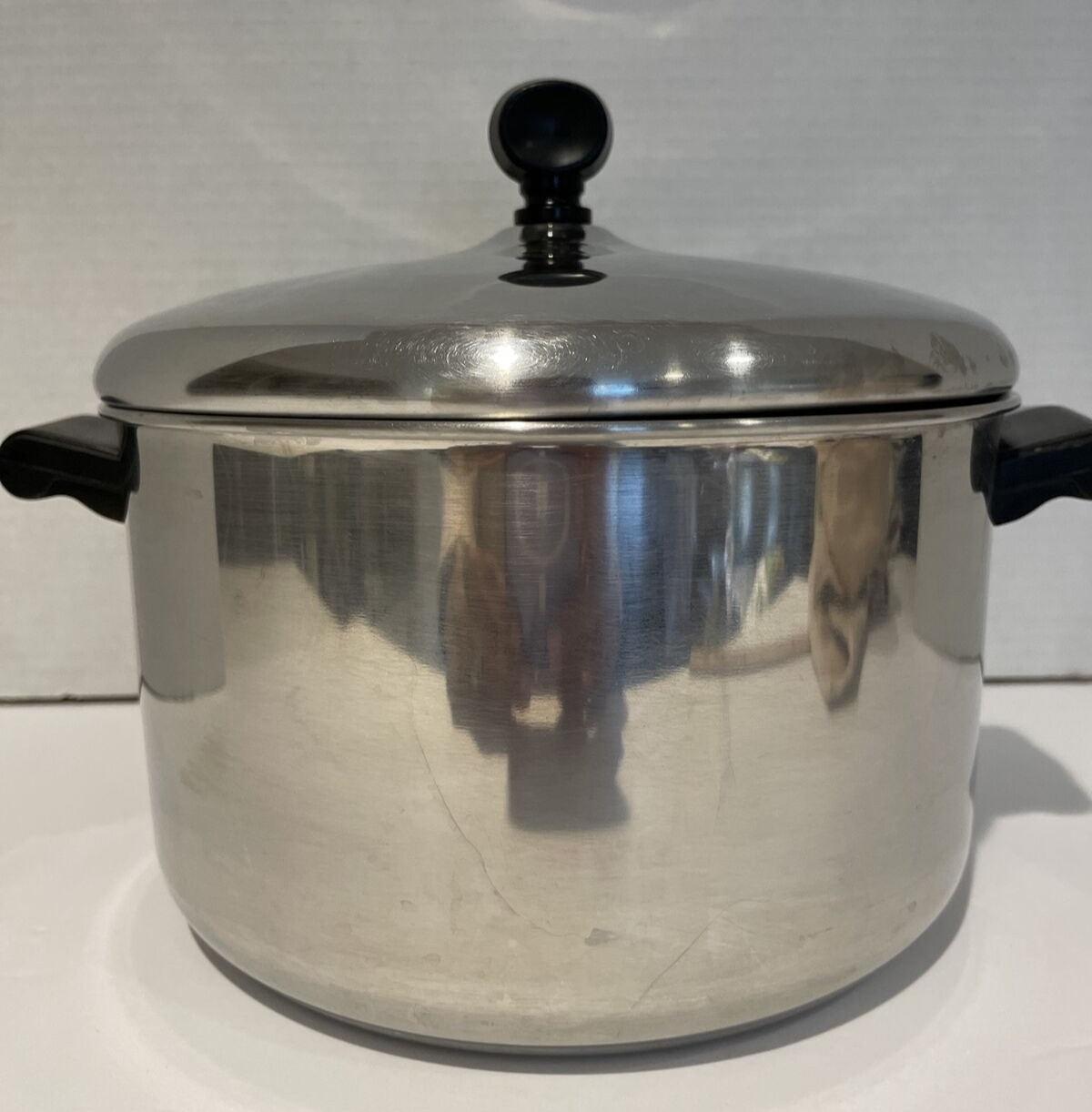 Vintage  Farberware 4 QT Stock Pot Pan with Lid Stainless Aluminum Clad Bronx NY