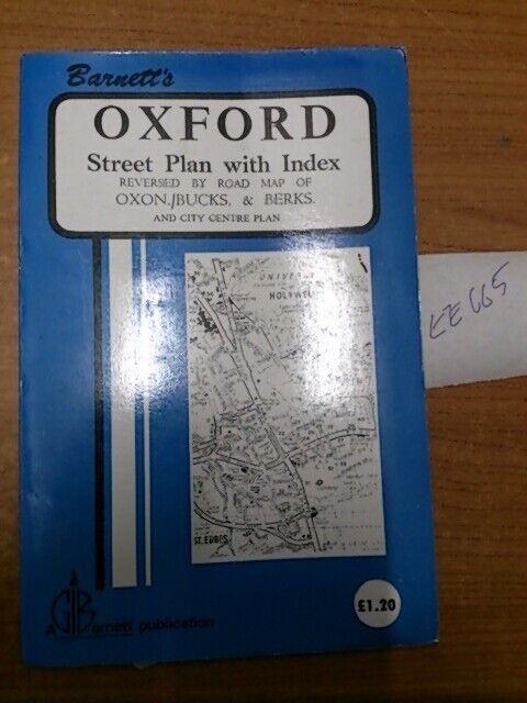 Barnett‘s Double Sided Map Oxford  Oxon Bucks Berks & City Street Plan 1970-80’s