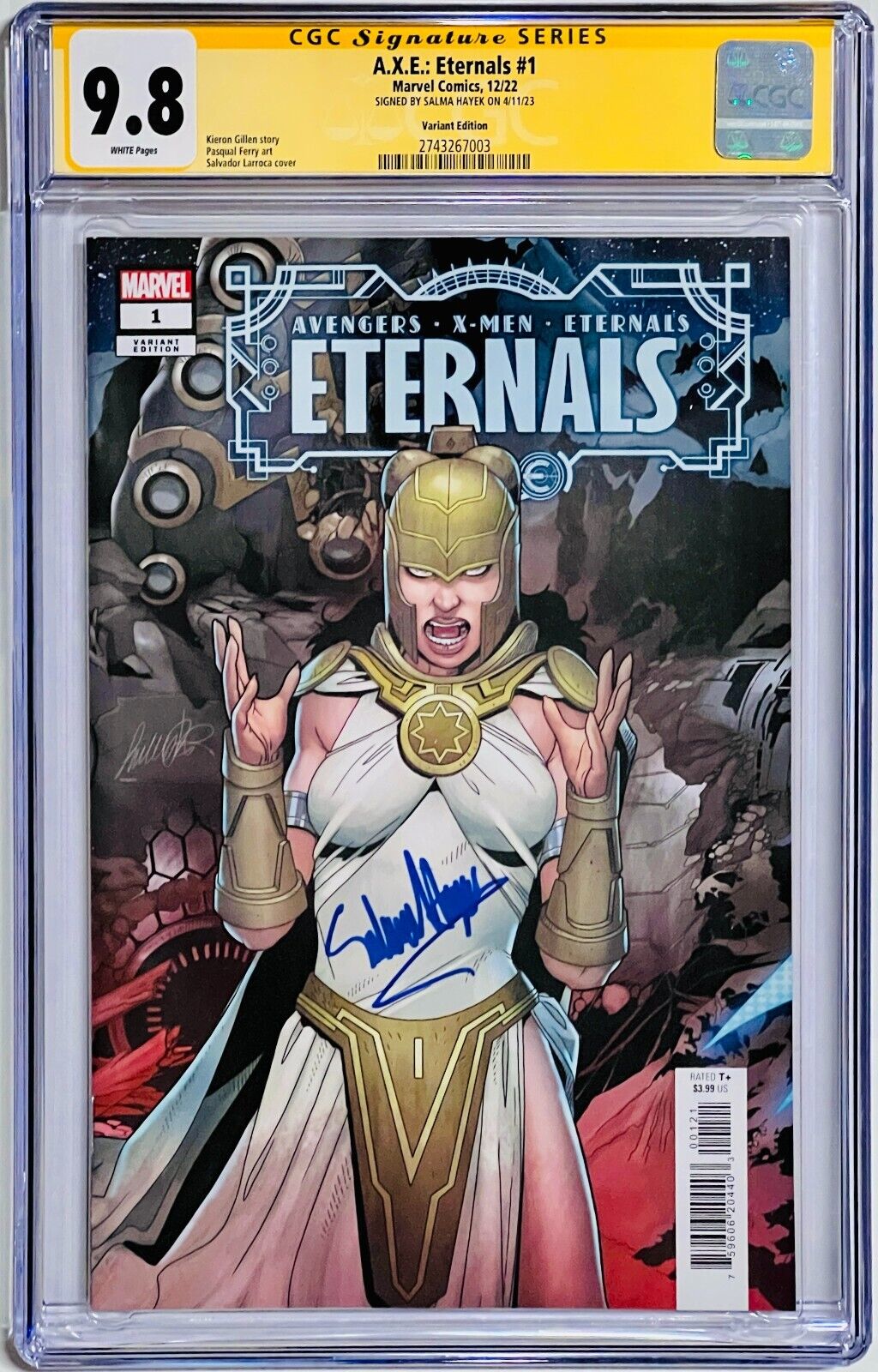 CGC Signature Series Signed Salma Hayek Ajak Marvel A.X.E Eternals #1 Graded 9.8