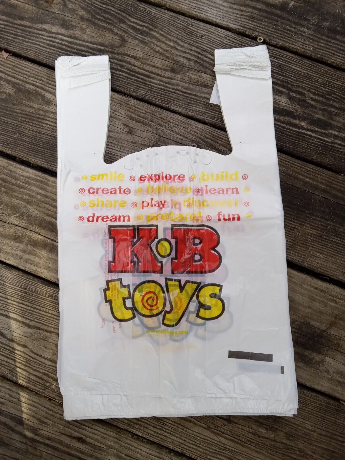 Vintage KB KayBee Toys 12x12 Inch Plastic Store Shopping Bags Lot Of 5 Bags