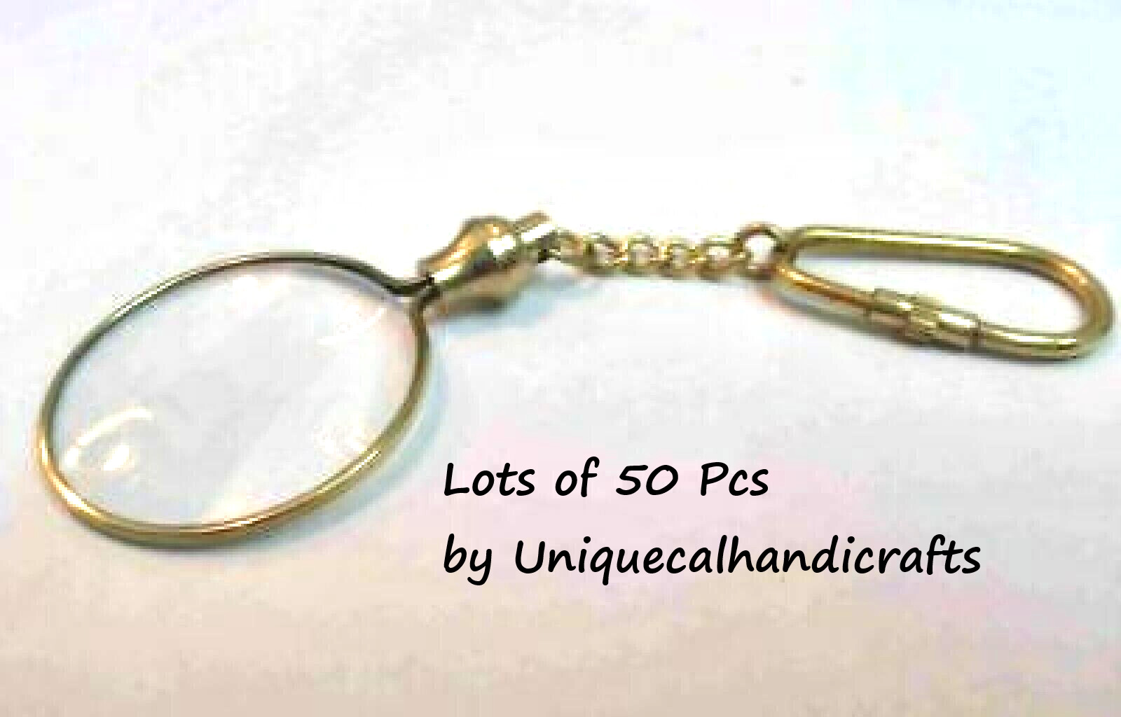 Brass Magnifying Glass Vintage Magnifier With Keychain gifts Lots of 50 Pcs