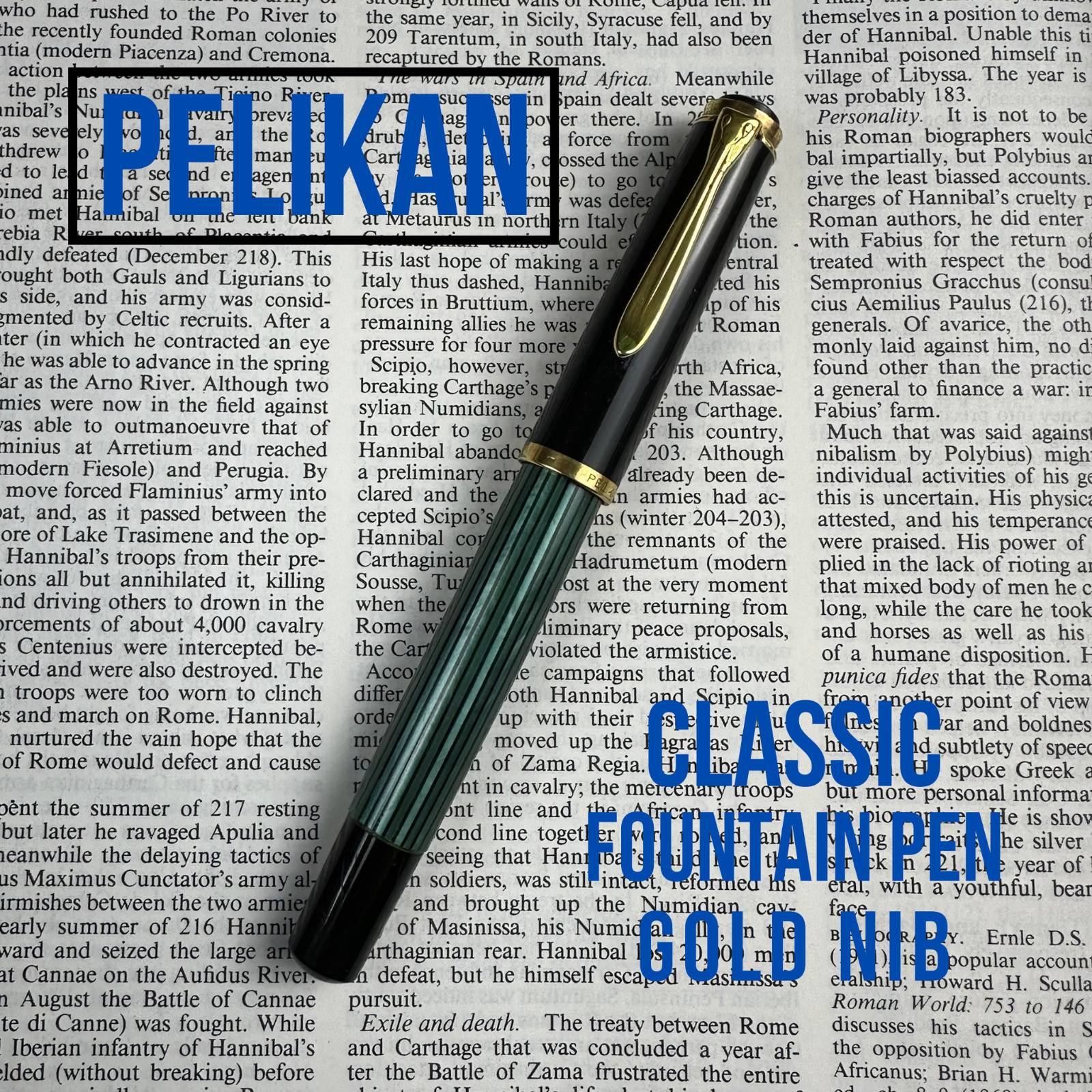 Vintage PELIKAN 400 Green Striped Fountain Pen - 14k Gold Nib
