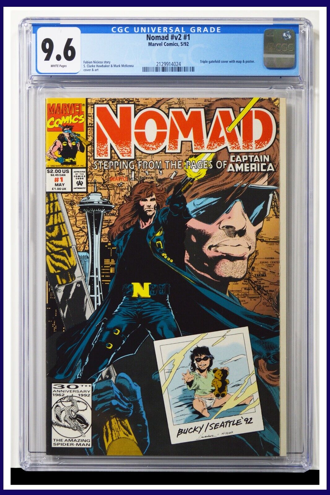 Nomad #v2 #1 CGC Graded 9.6 Marvel May 1992 White Pages Comic Book.