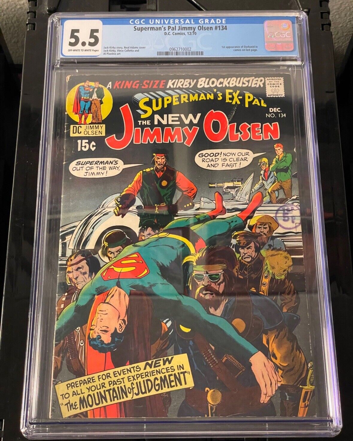 SUPERMAN'S PAL JIMMY OLSEN 134 CGC 5.5 OWW Pages First Darkseid Cameo 🔥🔥🔥