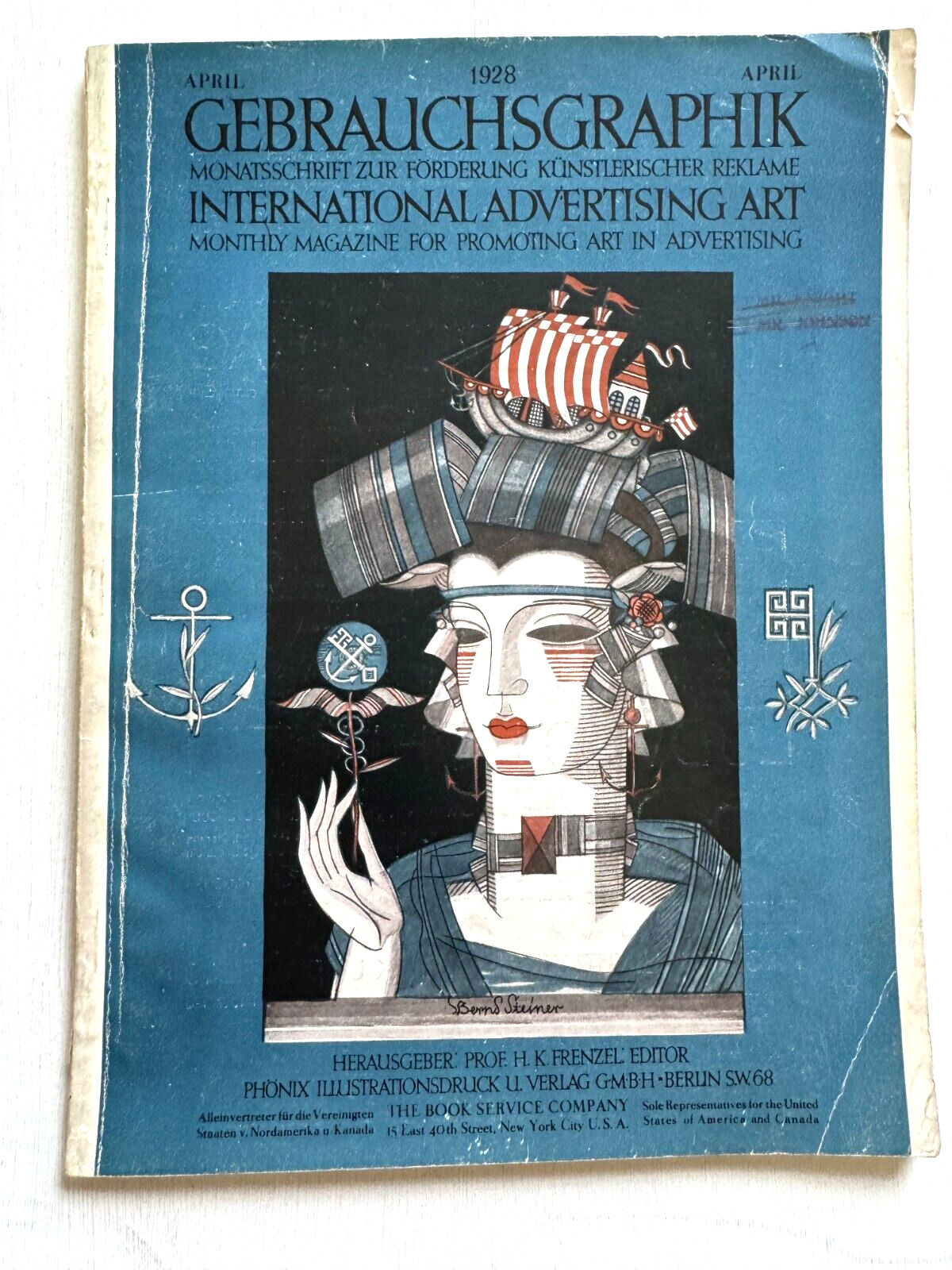April 1928 Gebrauchsgraphik Advertising Art Magazine w/ Norddeutscher LLoyd Ads