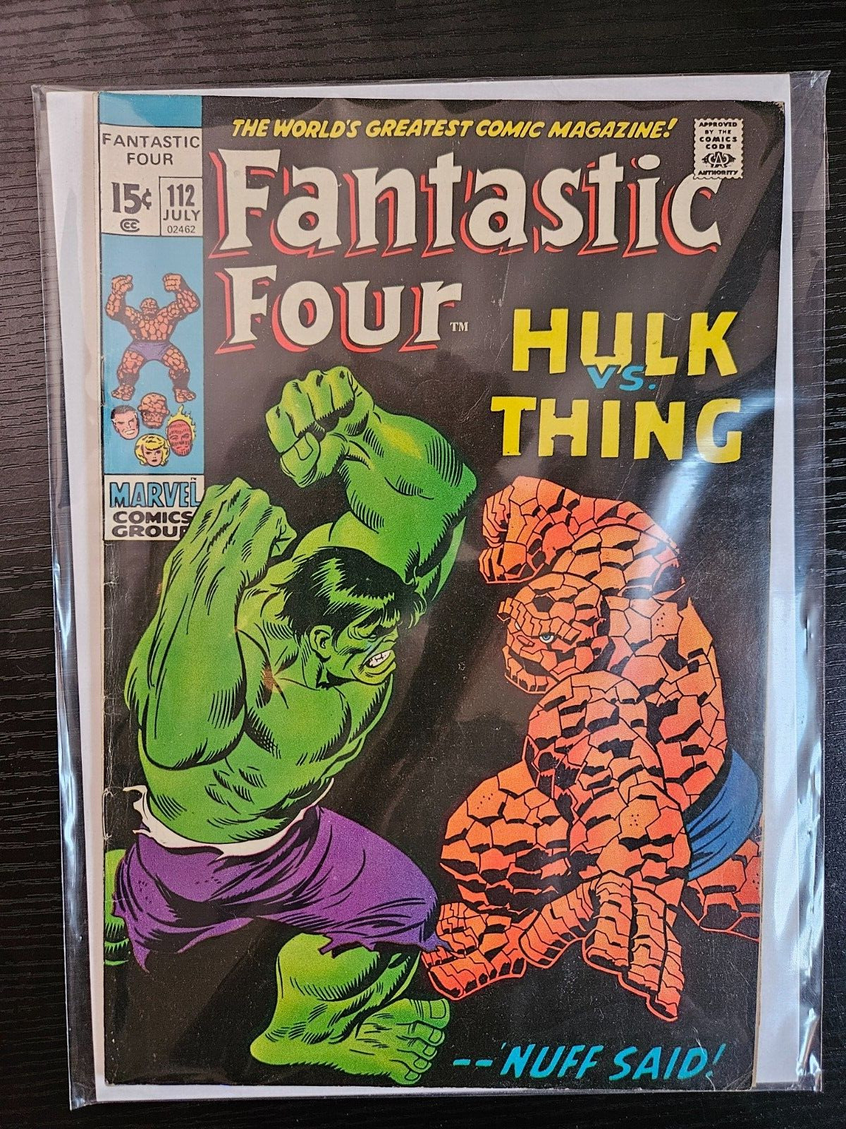 Fantastic Four #112 Incredible Hulk Vs Thing Battle Marvel 1971