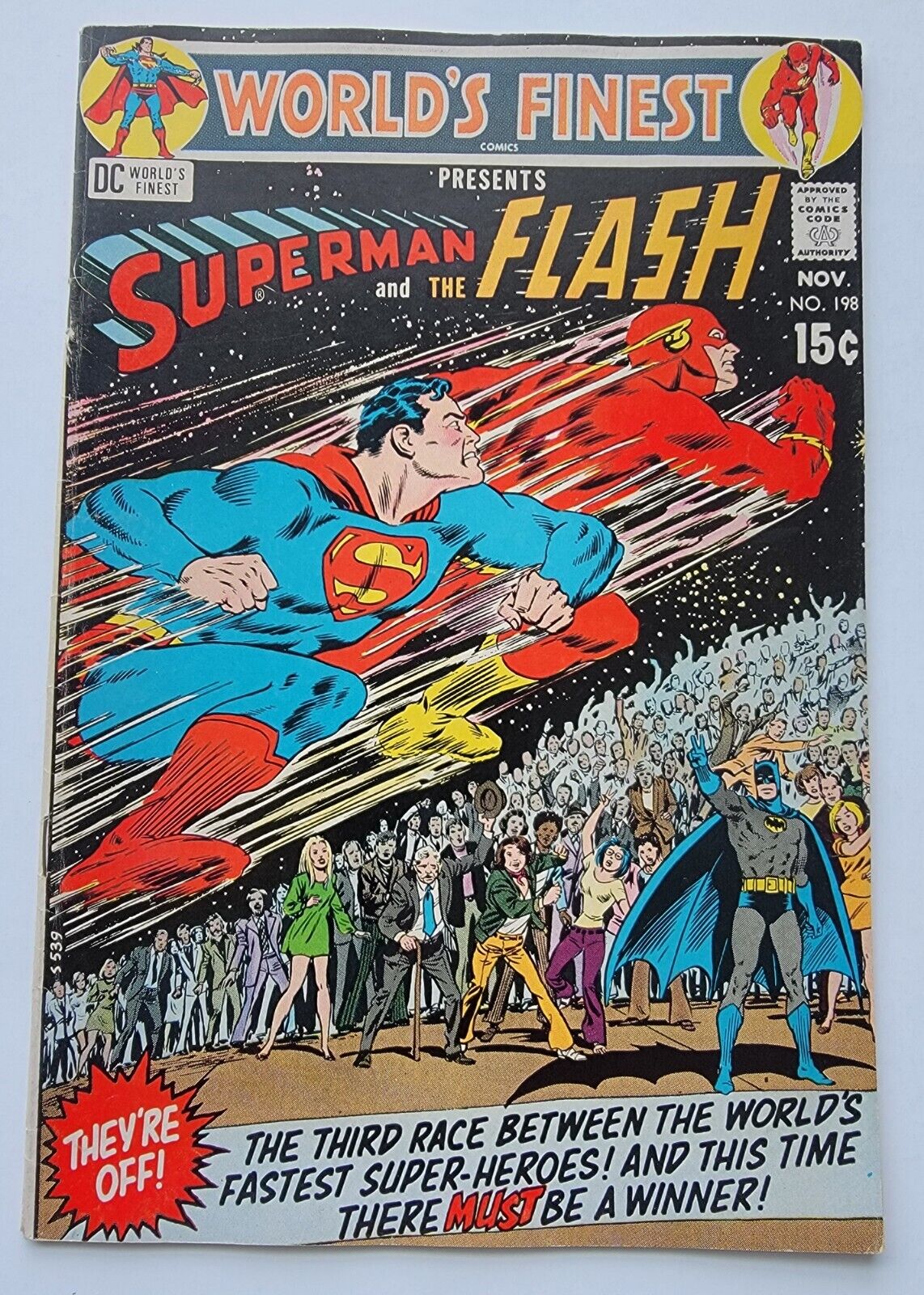 World\'s Finest Comics 198 VG/FN 3rd Superman vs Flash Race 1970 Mid Grade Bronze
