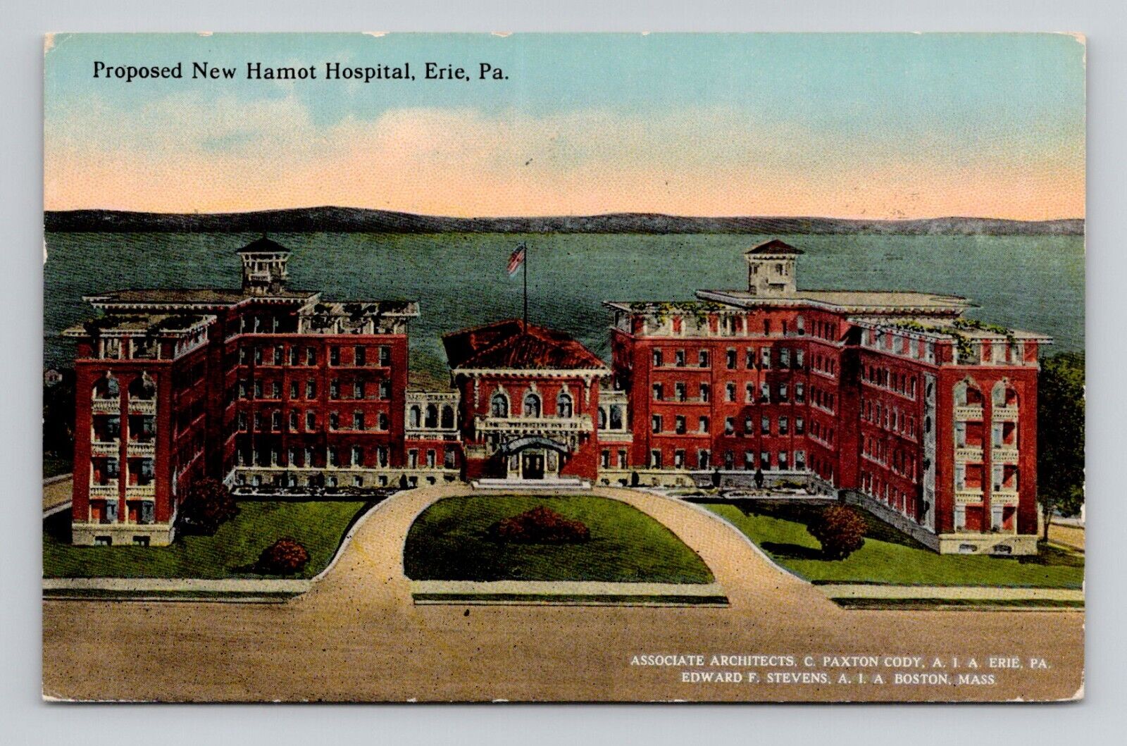 Postcard Proposed Hamot Hospital Erie Pennsylvania PA, Antique G8