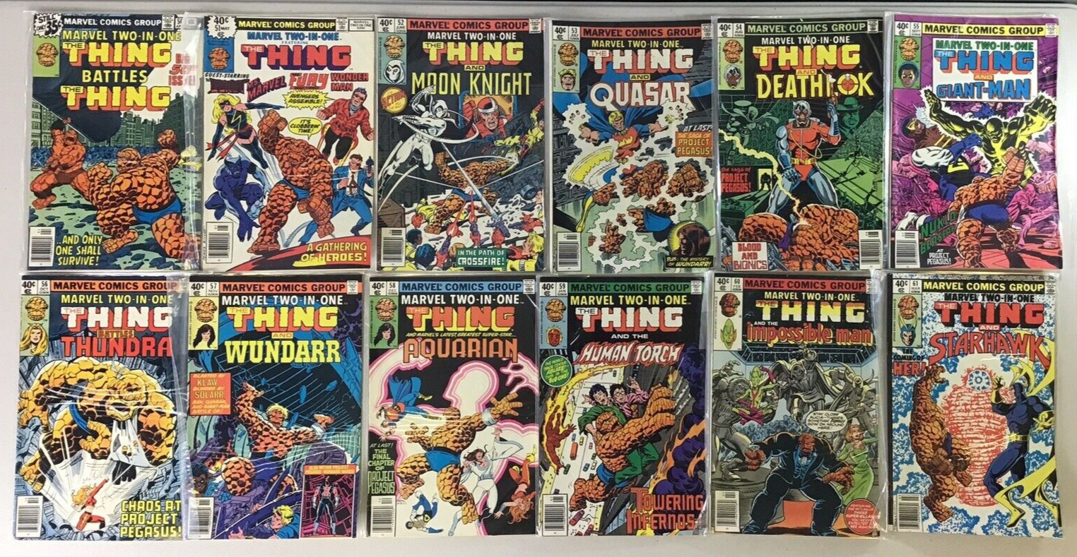 Marvel Two-In-One #50-100 Run 1979 Lot of 49 Rutland VT Comic Collection