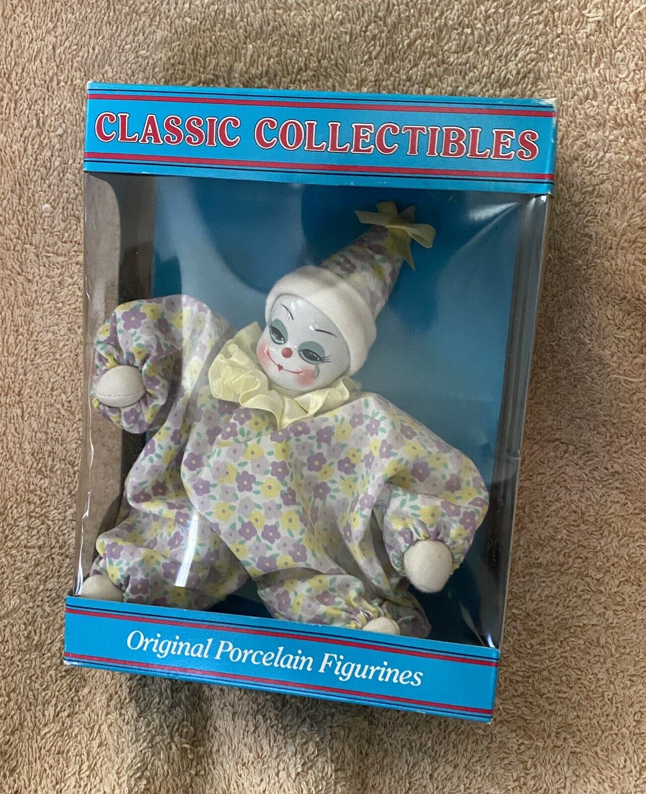 Clown Porcelain Doll 7” Rare Hand Made Collectible New In Box