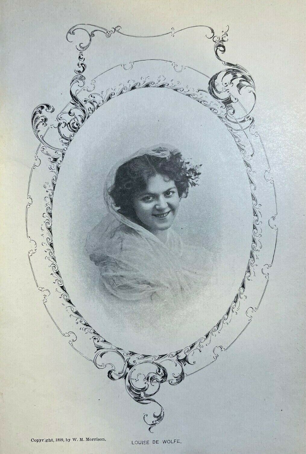 1899 Vintage Magazine Illustration Actress Louise De Wolfe