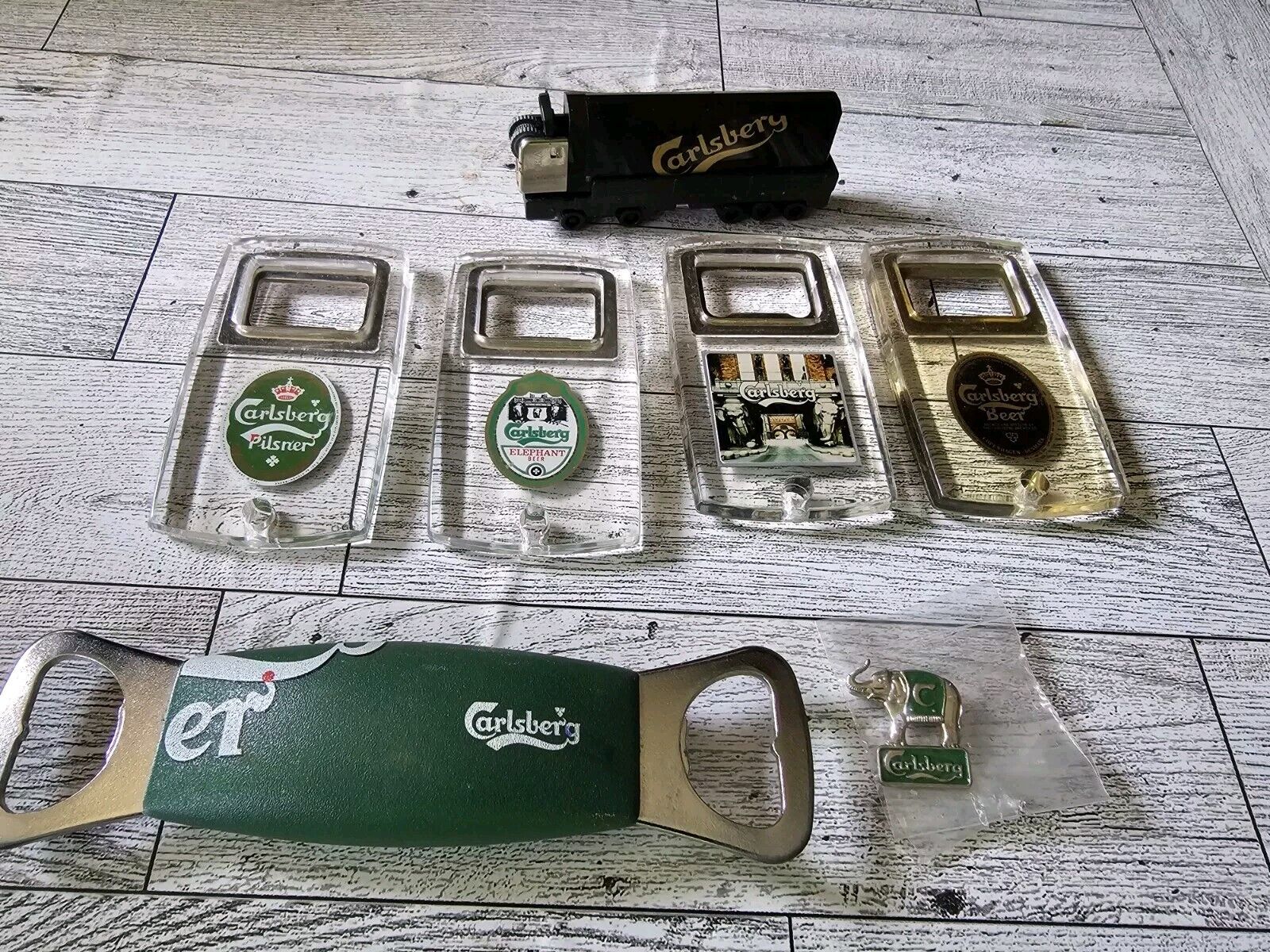 Vintage Carlsberg Beer Can Opener Lighter Lot Advertising