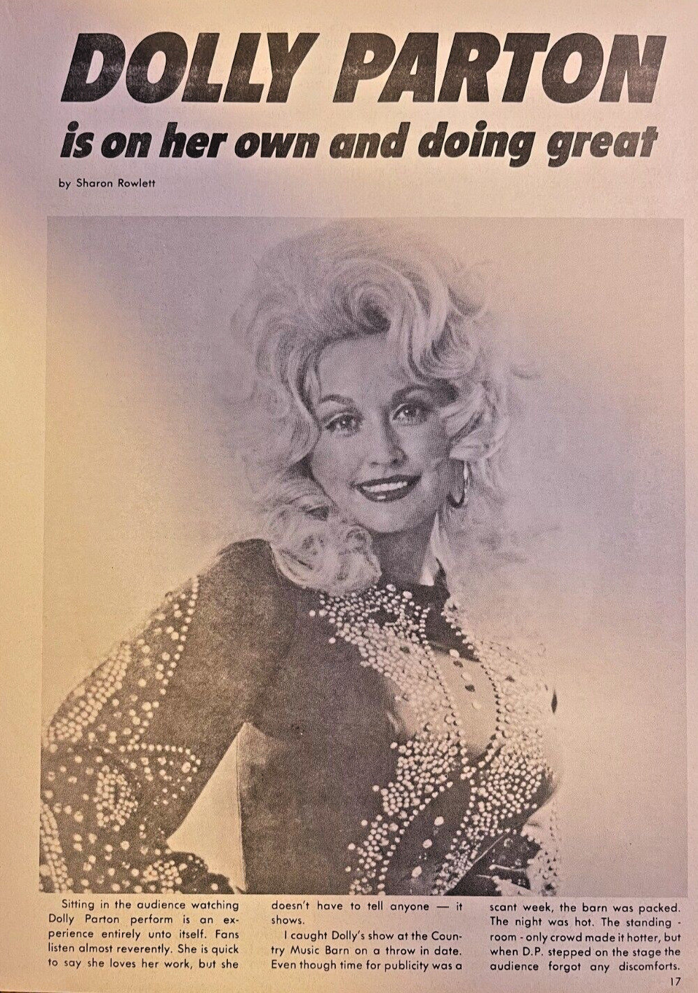 1976 Country Singer Dolly Parton