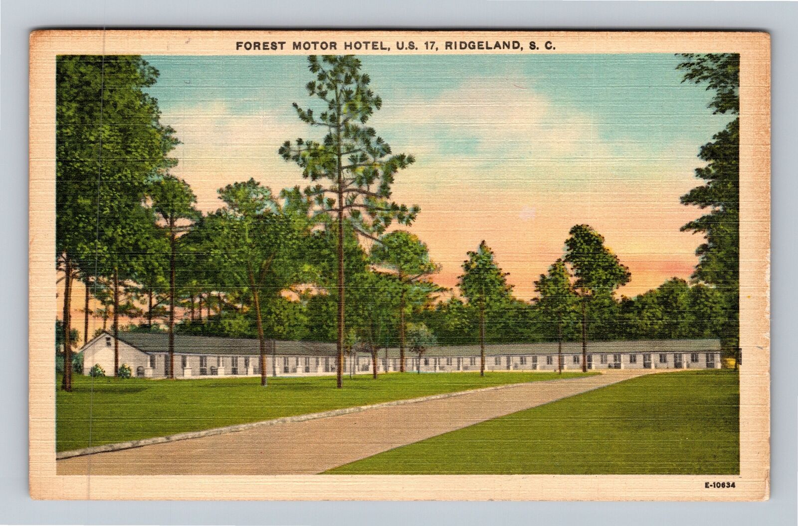Ridgeland SC-South Carolina, Forest Motor Hotel Antique Vintage Postcard