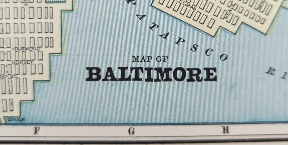Vintage 1894 BALTIMORE MARYLAND Map 14