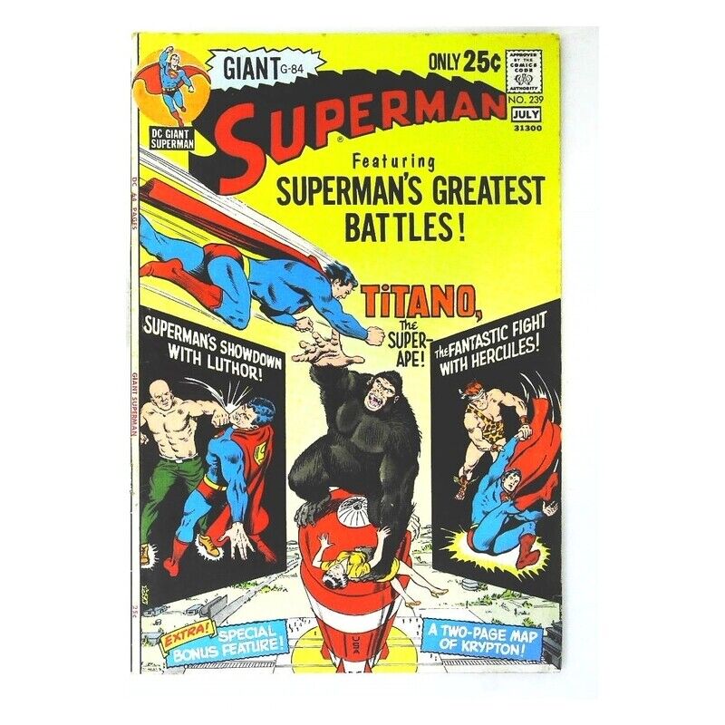 Superman #239 1939 series DC comics Fine Full description below [y}