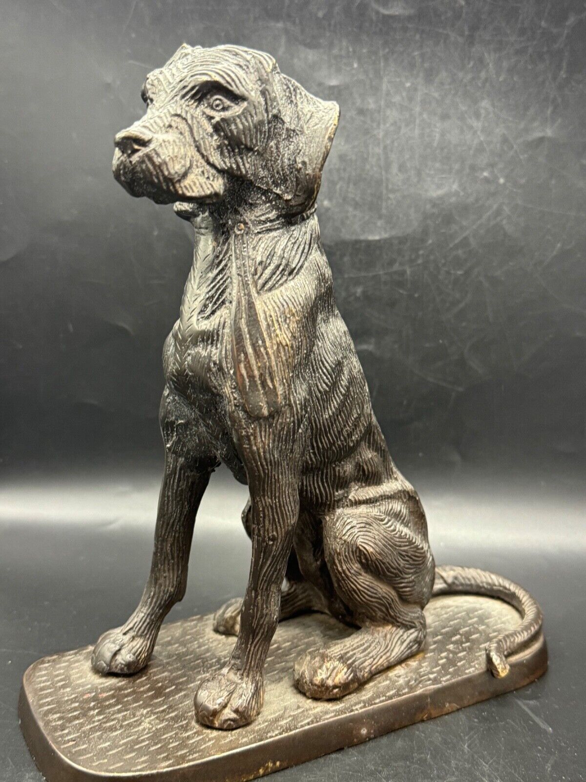 Beautiful Detailed Vintage Bronze Labrador Lab Dog Figure Statue Sculpture