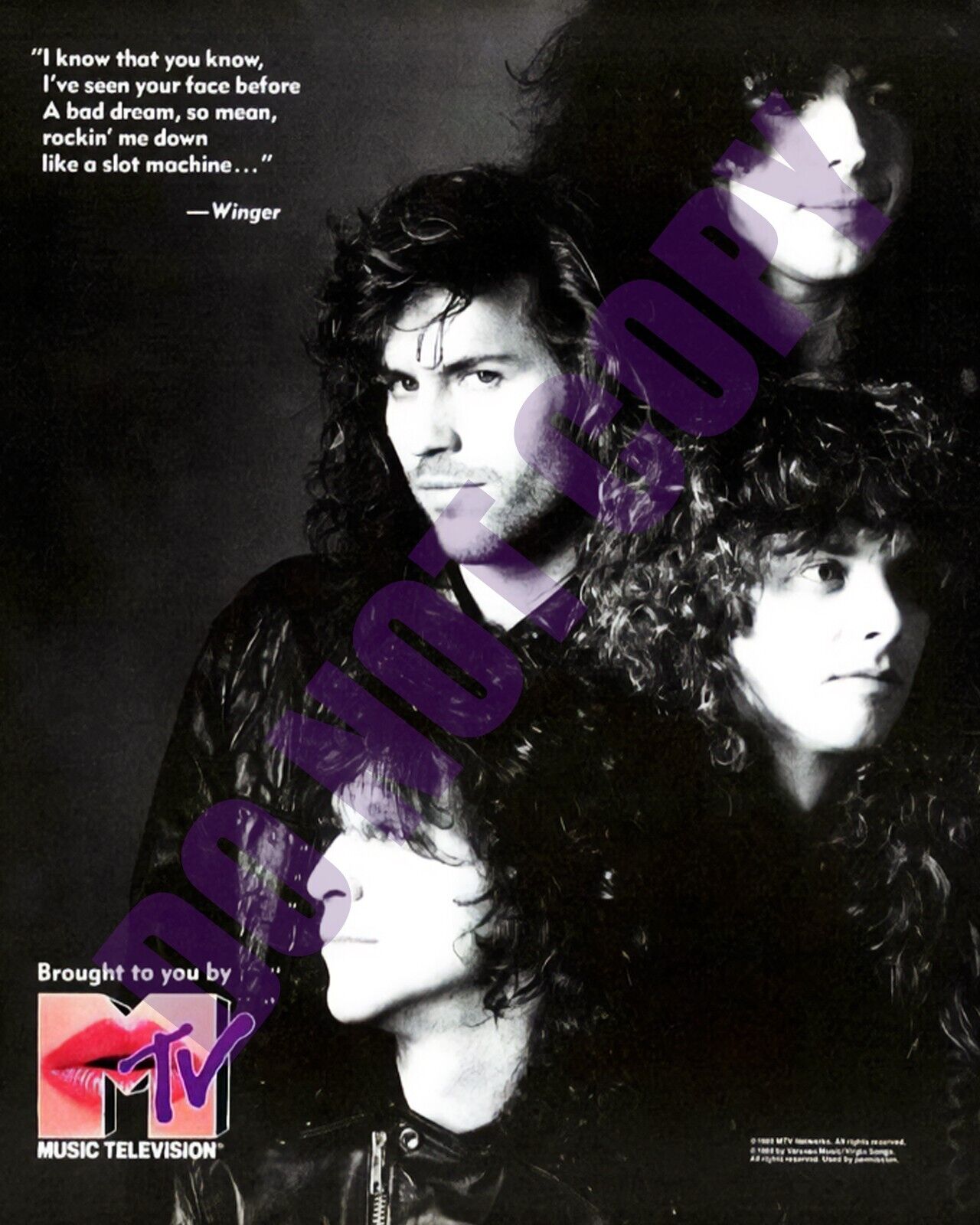 1989 Winger MTV Magazine Promo Ad Hungry 8x10 Photo