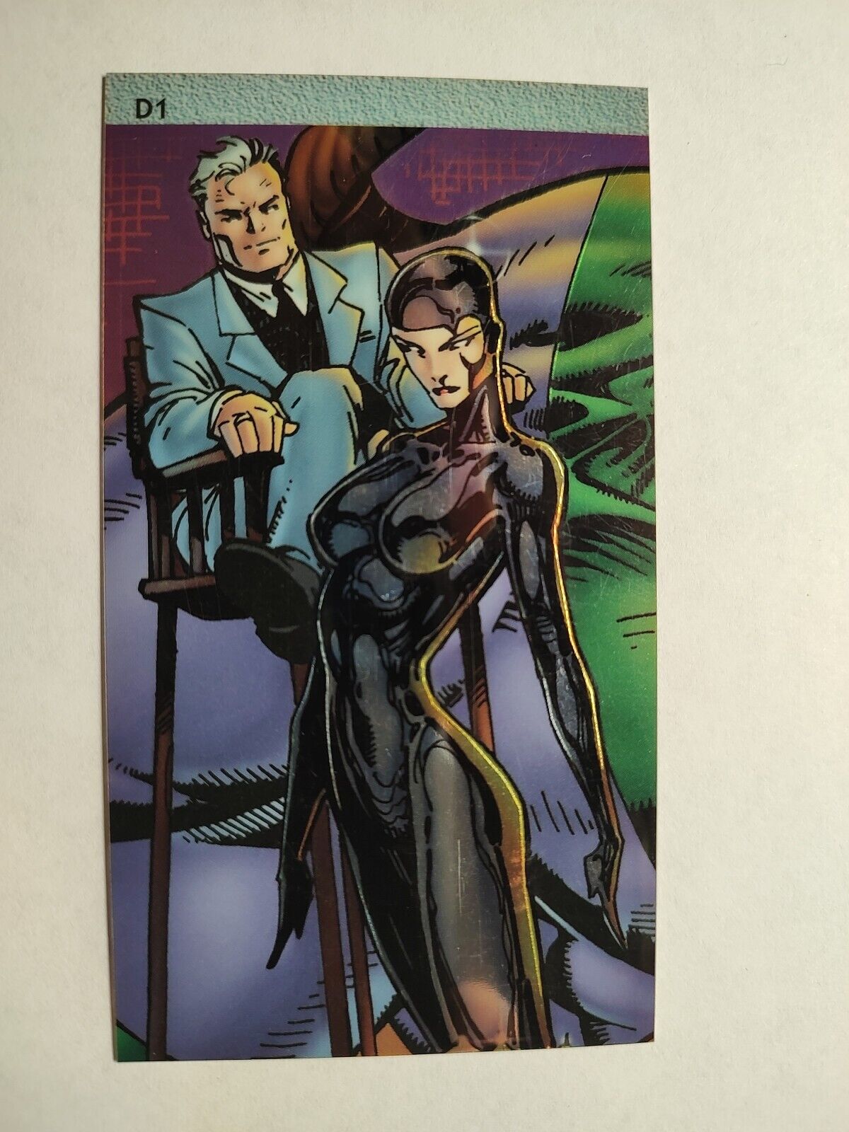 WILDCATS WIDEVISION 1994 WILDSTORM DOUBLE SIDED CHROMIUM CARD D1 UNCIRCULATED