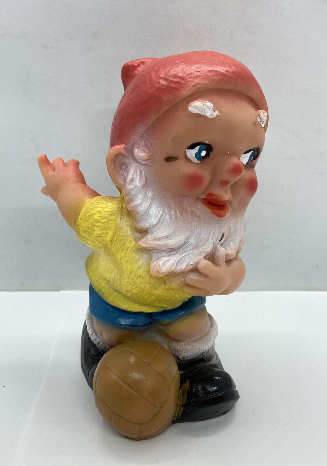 Vintage Gnome Rubber Plastic 6.5” Tall Soccer ball Made in Germany rare