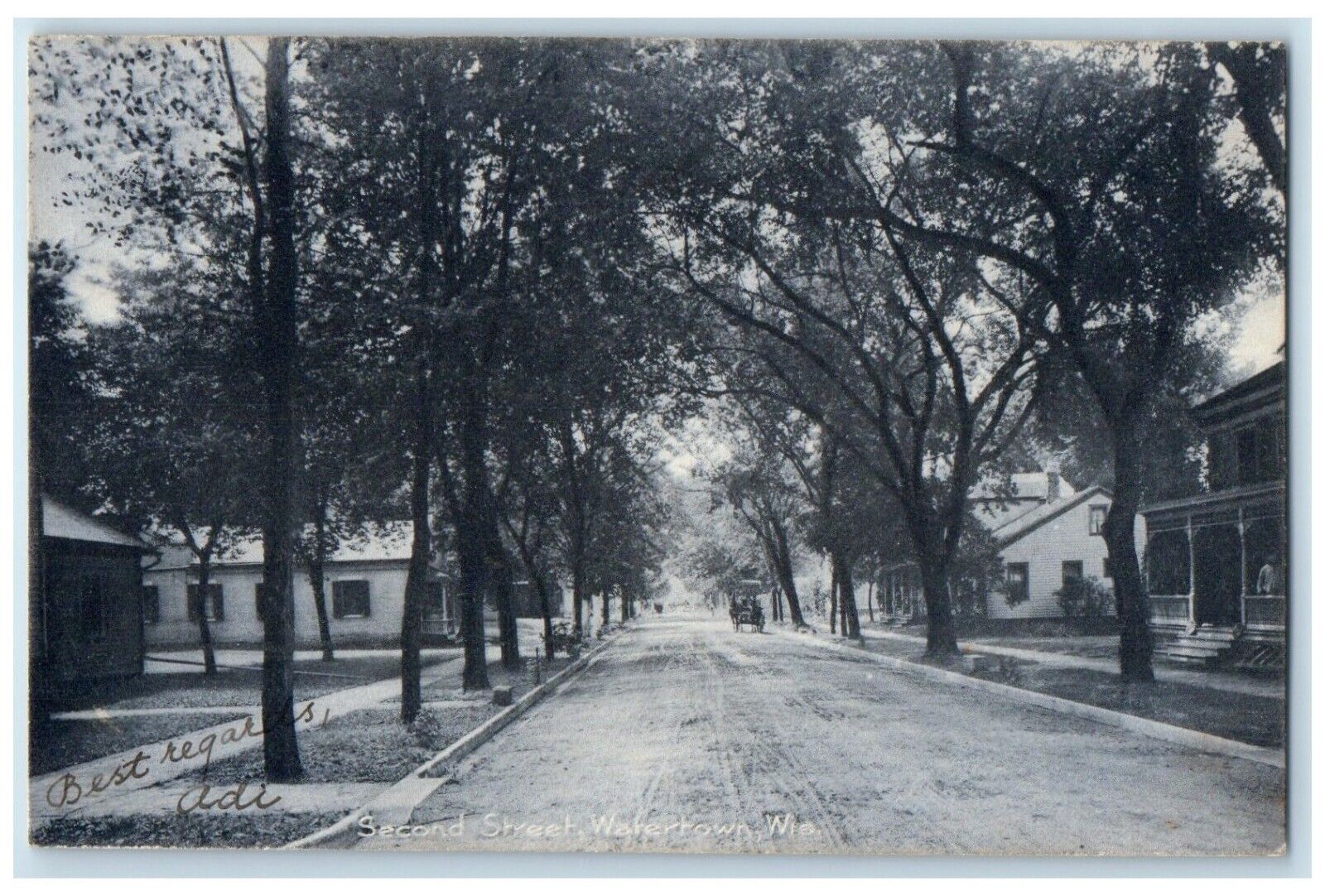 1906 Second Street Exterior Houses Road Watertown Wisconsin WI Vintage Postcard