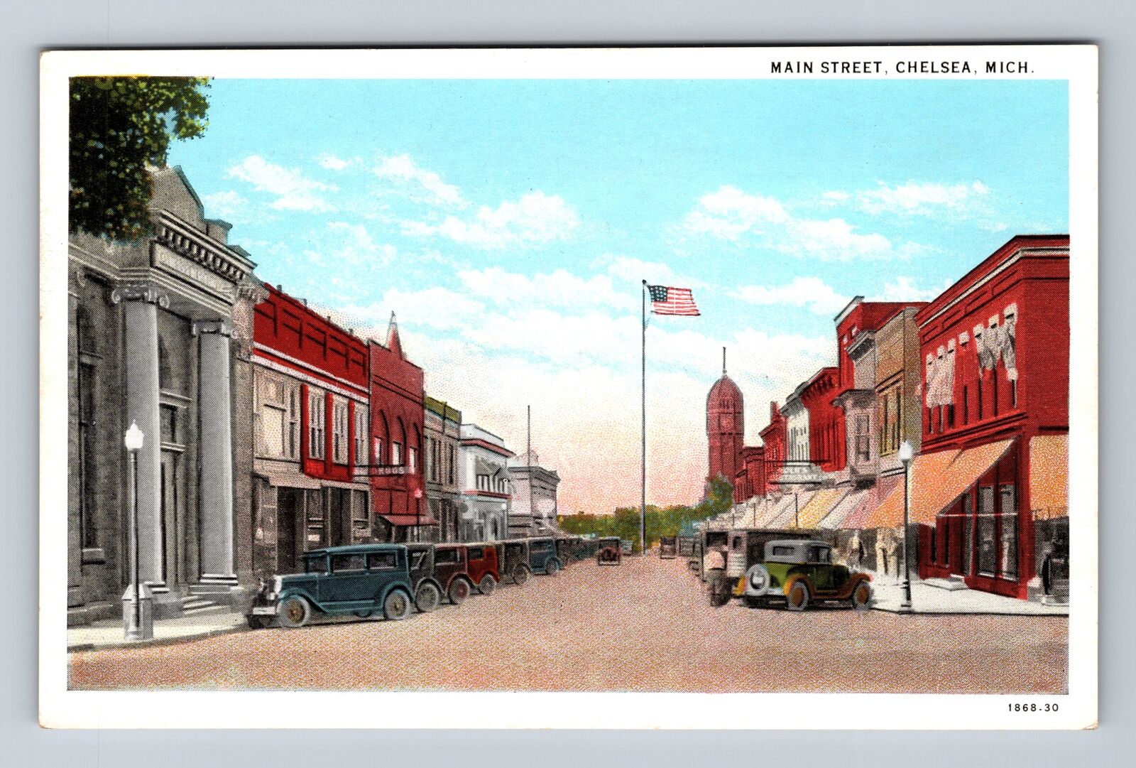 Chelsea MI-Michigan, Main Street, Drugstore, Antique, Vintage Postcard
