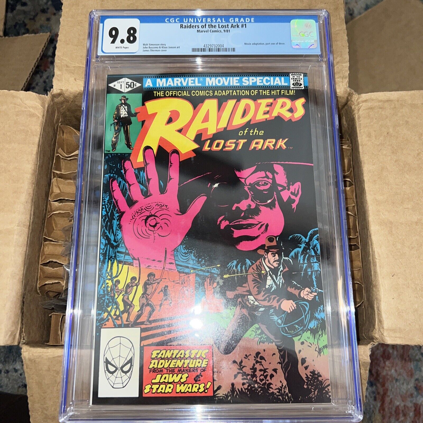 Raiders of the Lost Ark #1 1981 🔥 1st appearance INDIANA JONES 🔥 CGC 9.8 WHITE